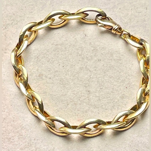 2005 VERONESE 18K BONDED .925 SILVER HEAVY CHAIN LINK 8" BRACELET - Picture 8 of 11